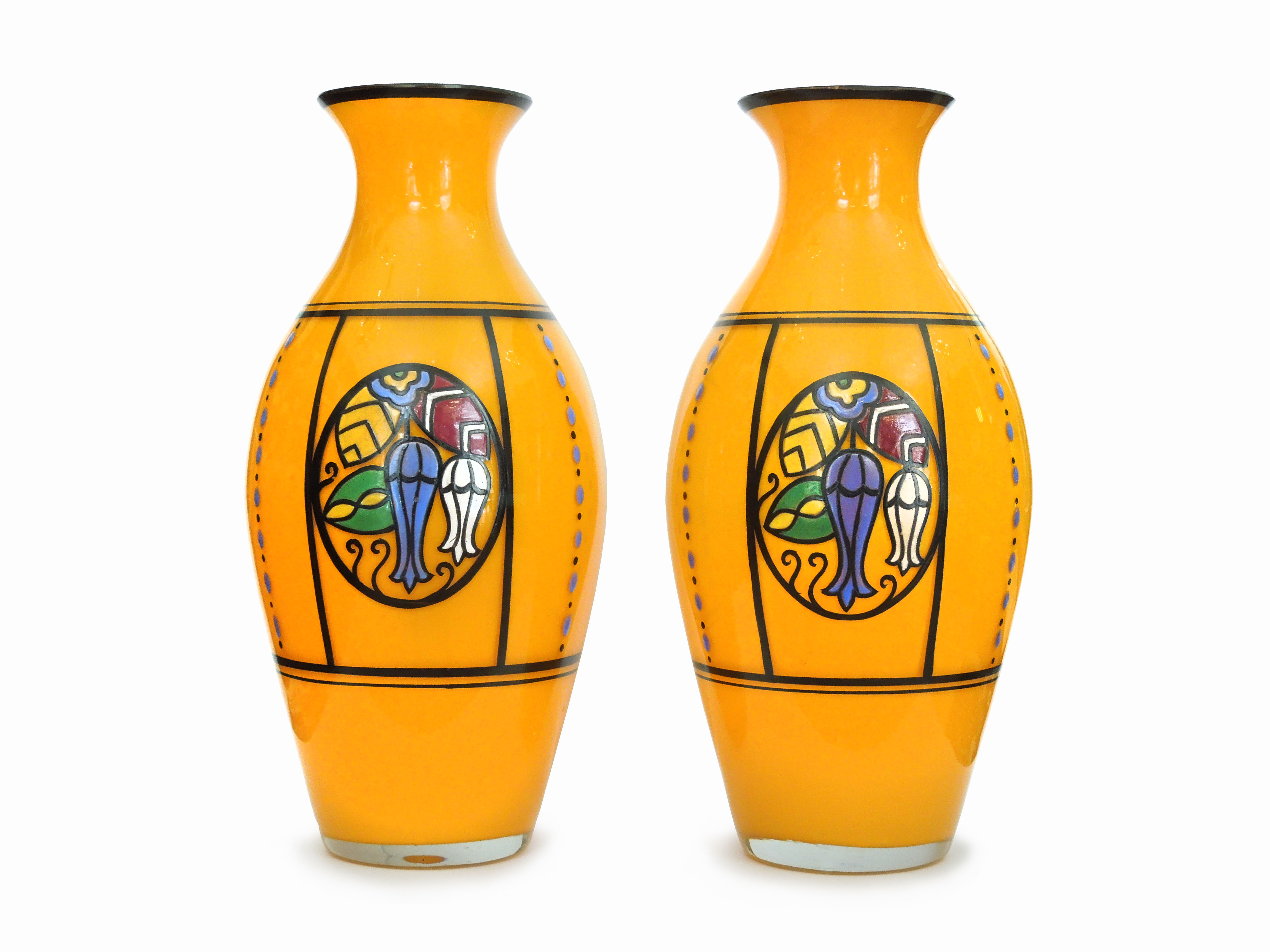 A pair of Art Nouveau vases
