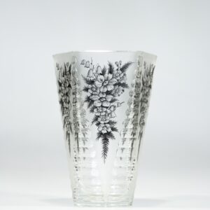 Glass vase with hand-painted decoration