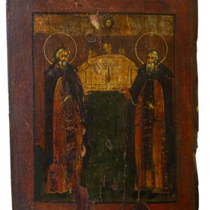 Orthodox icon with Saints Zosima and Savvaty