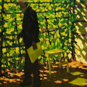 Sigmund Freud in the garden