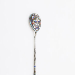 Silver Enamel Spoon