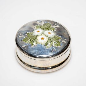 Italian silver box with floral decor