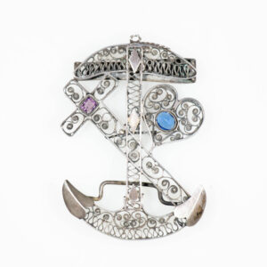 Silver filigree brooch