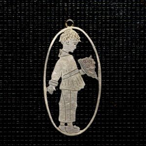 Silver pendant with a boy